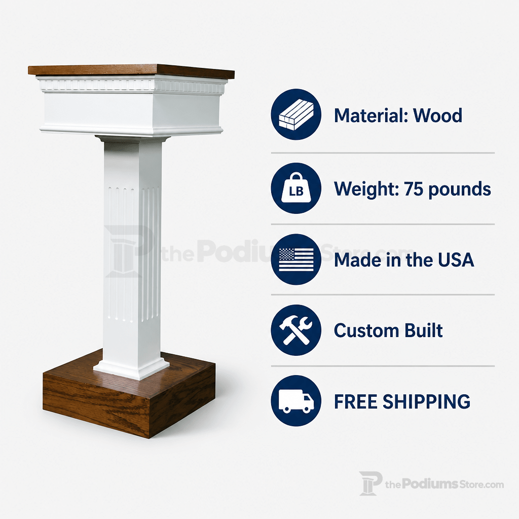 Fluted Pedestal Wood Flower Stand (PS-8400) Flower Stand NO 8400F Light Oak 35 - thePodiumsStore