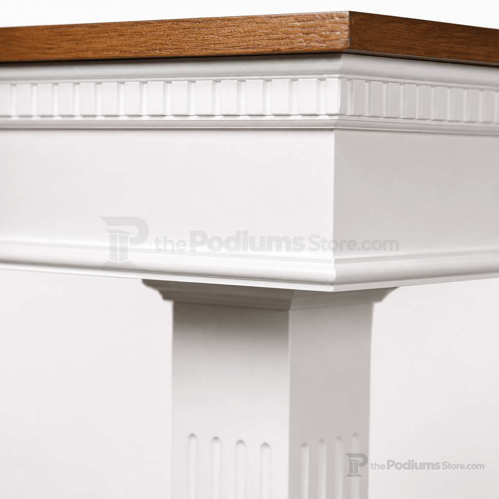 Fluted Pedestal Wood Flower Stand (PS-8400) Flower Stand NO 8400F Light Oak 35 - thePodiumsStore