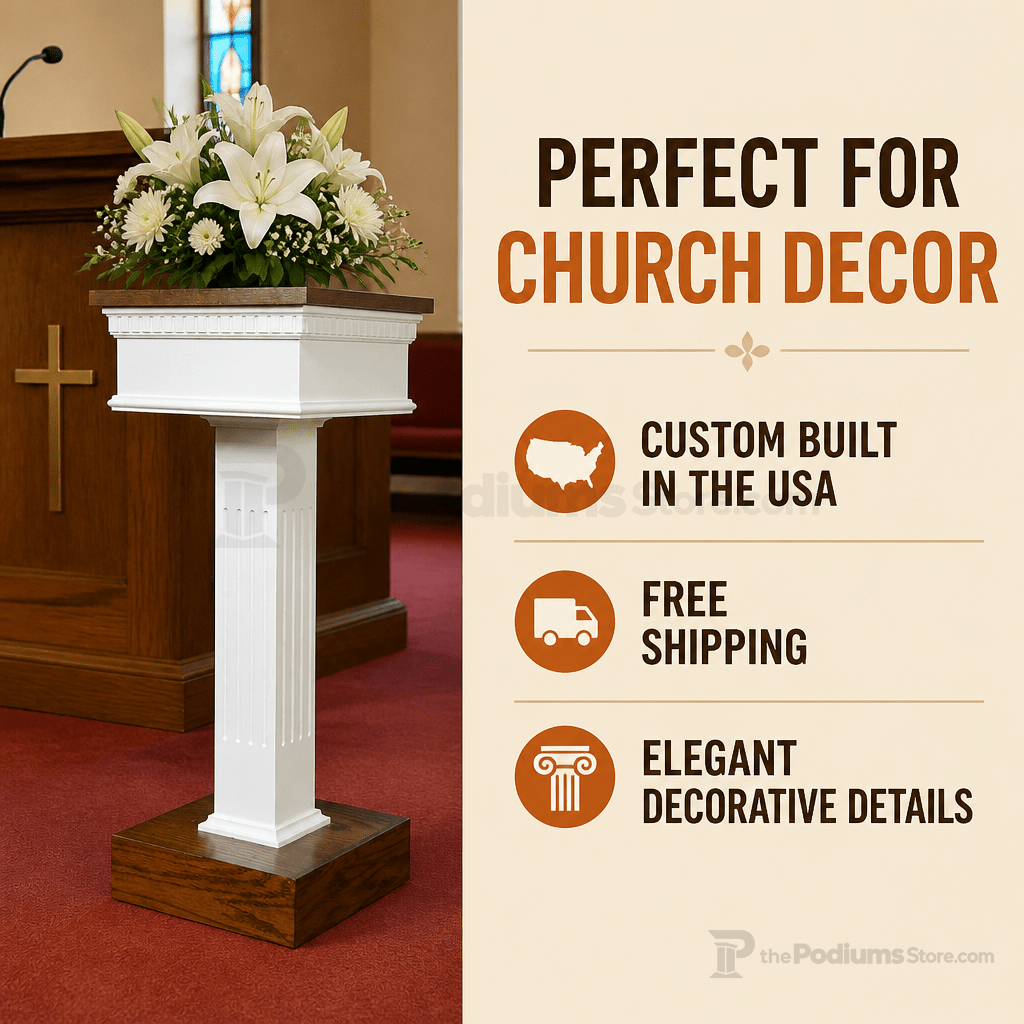 Fluted Pedestal Wood Flower Stand (PS-8400) Flower Stand NO 8400F Light Oak 35 - thePodiumsStore