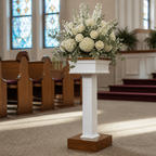 Fluted Pedestal Wood Flower Stand (PS-8400) Flower Stand NO 8400F Light Oak 35 - thePodiumsStore