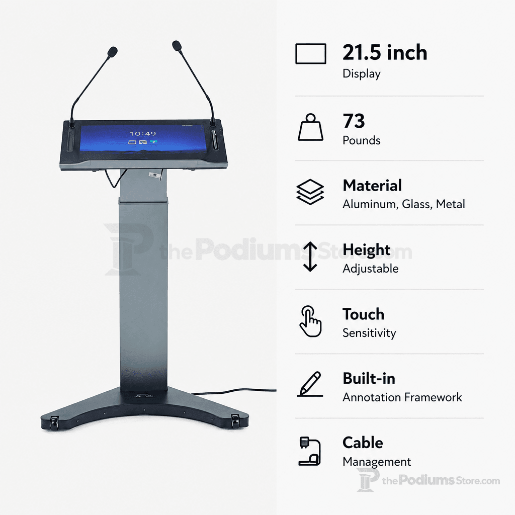 21.5" Smart Lectern (PS-XE215CLB) LCD Display Lectern XE215CLB - thePodiumsStore