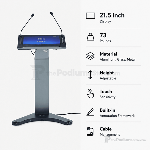 21.5" Smart Lectern (PS-XE215CLB) LCD Display Lectern XE215CLB - thePodiumsStore
