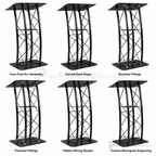 4-Post Curved Metal Truss Lectern — Black Metal Truss Lectern LCTTACBK - thePodiumsStore