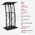 4-Post Curved Metal Truss Lectern — Black Metal Truss Lectern LCTTACBK - thePodiumsStore