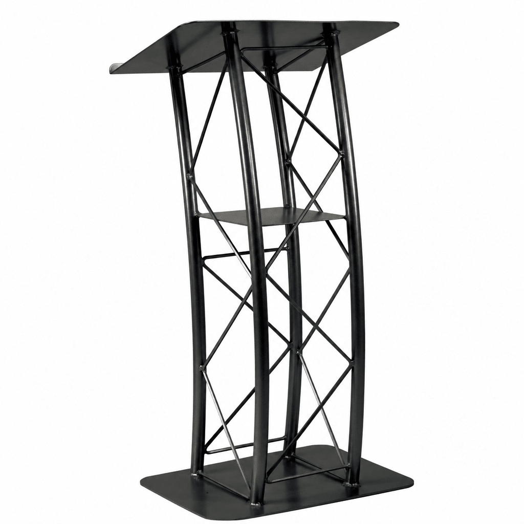 4-Post Curved Metal Truss Lectern — Black Metal Truss Lectern LCTTACBK - thePodiumsStore