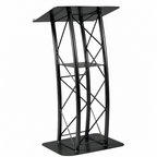 4-Post Curved Metal Truss Lectern — Black Metal Truss Lectern LCTTACBK - thePodiumsStore