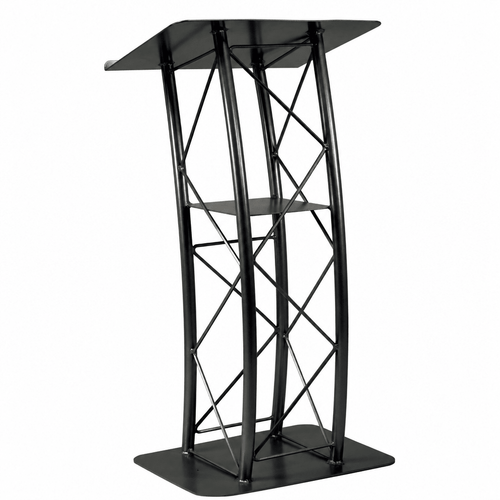 4-Post Curved Metal Truss Lectern — Black Metal Truss Lectern LCTTACBK - thePodiumsStore