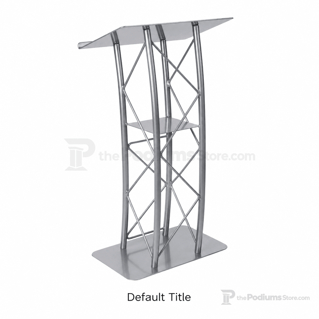 4-Post Curved Metal Truss Lectern — Silver Metal Truss Lectern LCTTACSL - thePodiumsStore