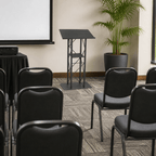 4-Post Straight Metal Truss Lectern — Black Metal Truss Lectern LCT4PSTPBK - thePodiumsStore