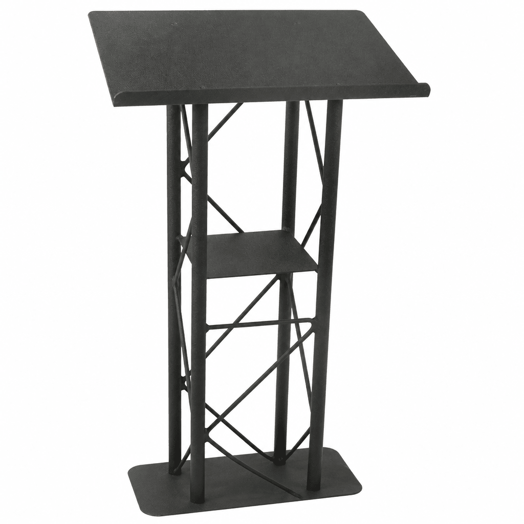 4-Post Straight Metal Truss Lectern — Black Metal Truss Lectern LCT4PSTPBK - thePodiumsStore