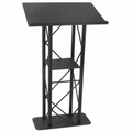 4-Post Straight Metal Truss Lectern — Black Metal Truss Lectern LCT4PSTPBK - thePodiumsStore