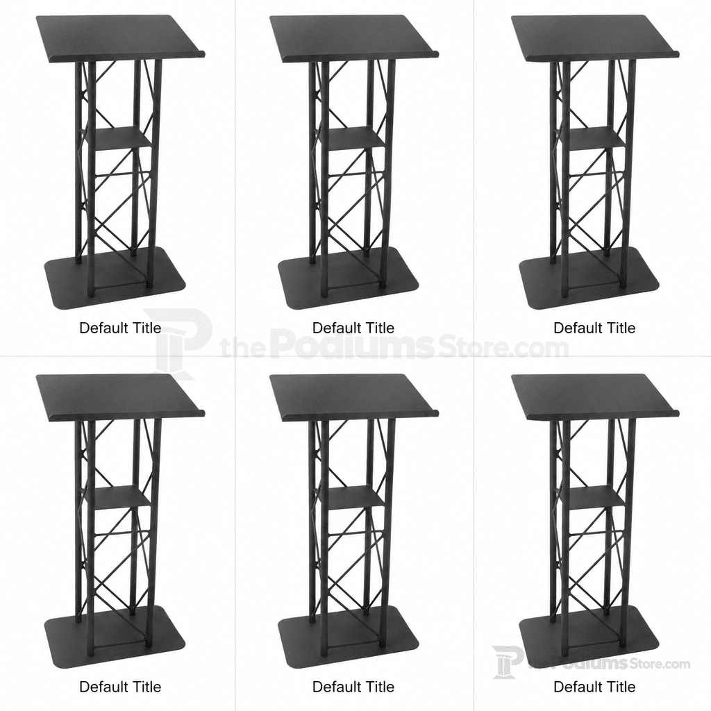 4-Post Straight Metal Truss Lectern — Black Metal Truss Lectern LCT4PSTPBK - thePodiumsStore