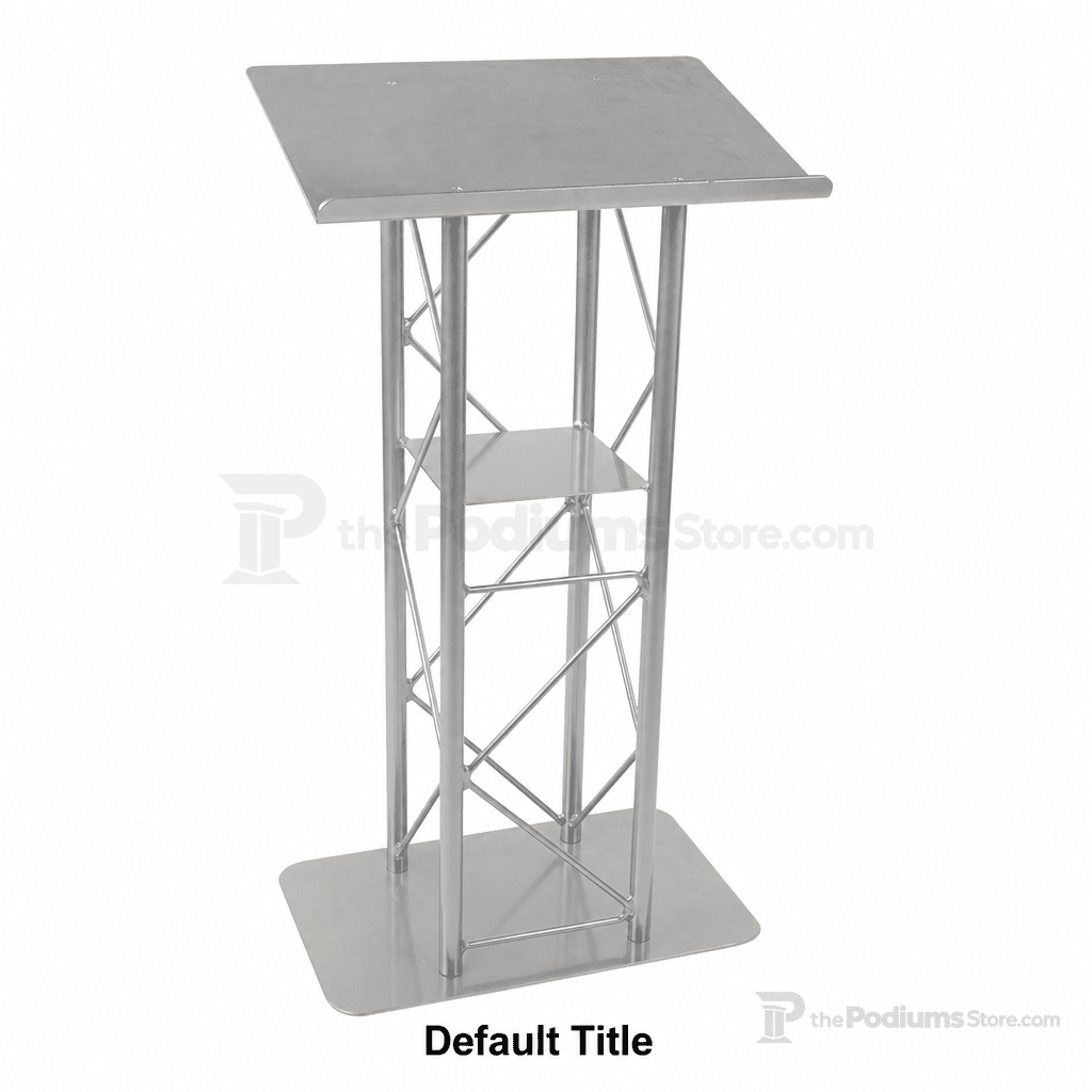 4-Post Straight Metal Truss Lectern — Silver Metal Truss Lectern LCT4PSTPSL - thePodiumsStore