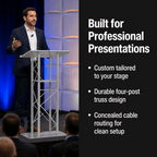 4-Post Straight Metal Truss Lectern — Silver Metal Truss Lectern LCT4PSTPSL - thePodiumsStore