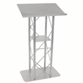 4-Post Straight Metal Truss Lectern — Silver Metal Truss Lectern LCT4PSTPSL - thePodiumsStore