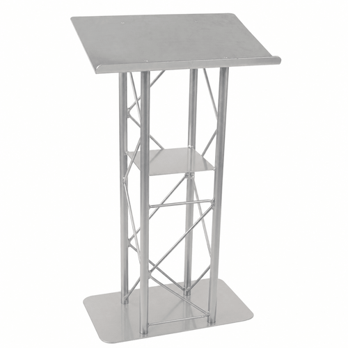 4-Post Straight Metal Truss Lectern — Silver Metal Truss Lectern LCT4PSTPSL - thePodiumsStore