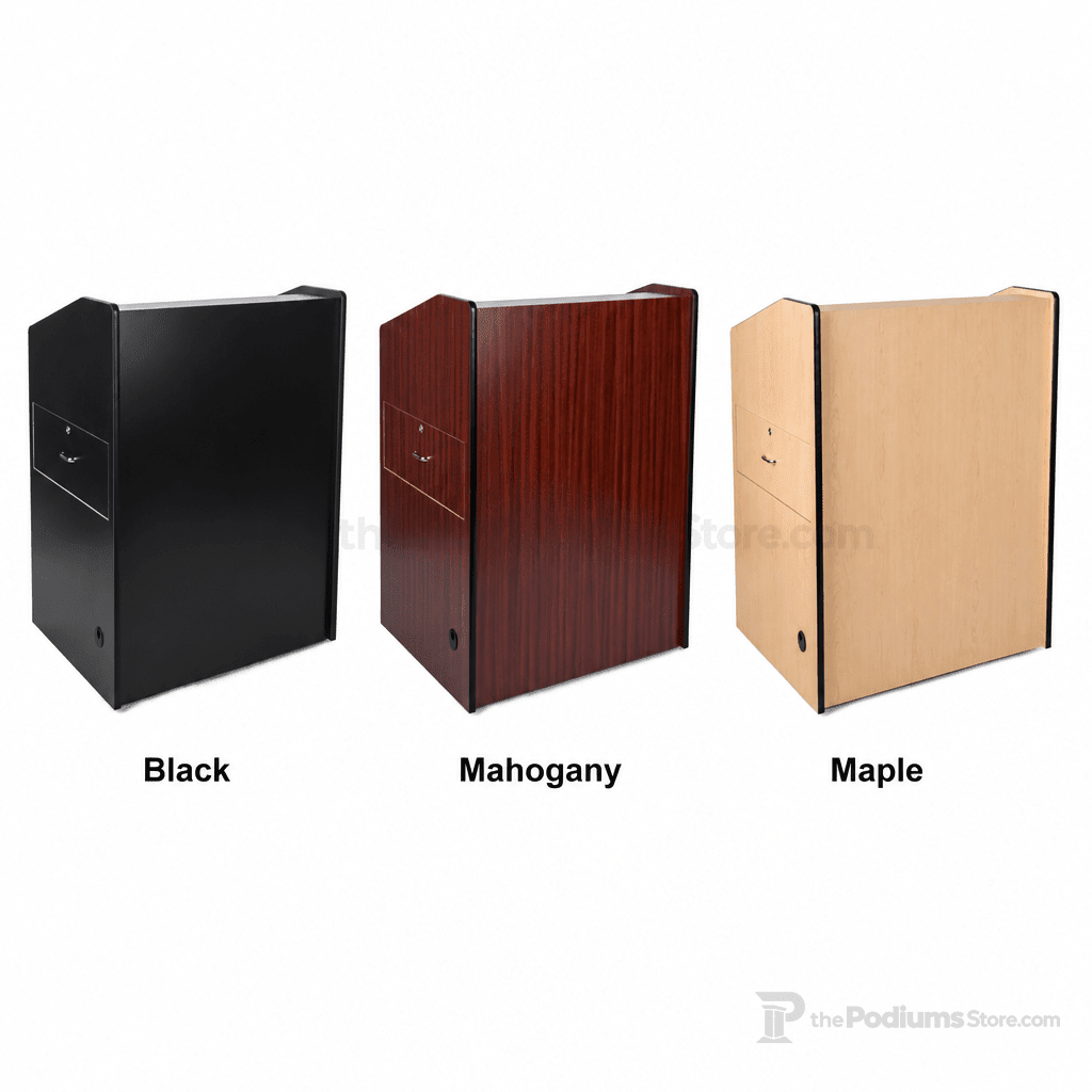 41" Rolling Multimedia Lectern Multimedia Lectern OLILCTMMLBK Black - thePodiumsStore