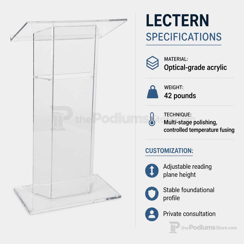 Acrylic Lectern (PS-SN3050) Acrylic Lectern SN3050 - thePodiumsStore