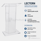 Acrylic Lectern (PS-SN3050) Acrylic Lectern SN3050 - thePodiumsStore