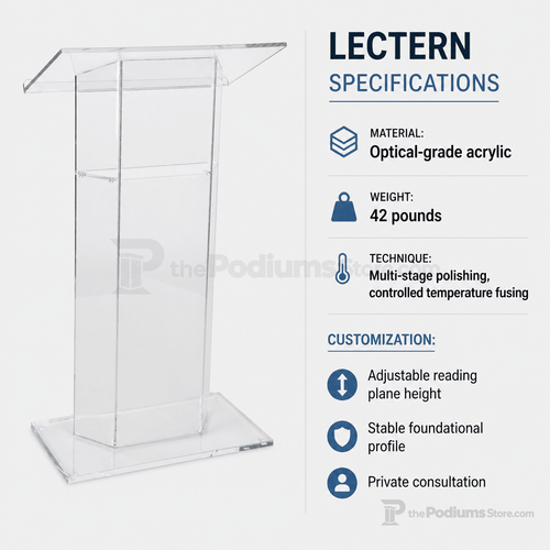 Acrylic Lectern (PS-SN3050) Acrylic Lectern SN3050 - thePodiumsStore