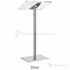 Acrylic Podium with Aluminum Stand — Silver Acrylic & Aluminum Podium CLRLECBNDS Silver - thePodiumsStore