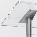 Acrylic Podium with Aluminum Stand — Silver Acrylic & Aluminum Podium CLRLECBNDS Silver - thePodiumsStore