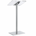 Acrylic Podium with Aluminum Stand — Silver Acrylic & Aluminum Podium CLRLECBNDS Silver - thePodiumsStore