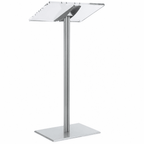 Acrylic Podium with Aluminum Stand — Silver Acrylic & Aluminum Podium CLRLECBNDS Silver - thePodiumsStore