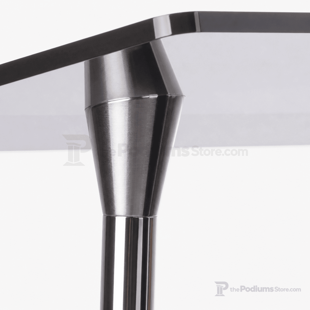 Acrylic-Top Podium with Steel Poles Acrylic & Aluminum Podium LECTBLK2PL Black - thePodiumsStore