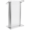 AlumAcrylic Acrylic & Aluminum Podium (PS-SN3080) Acrylic & Aluminum Podium LECTALAC Clear Acrylic w/Silver Aluminum Sides - thePodiumsStore