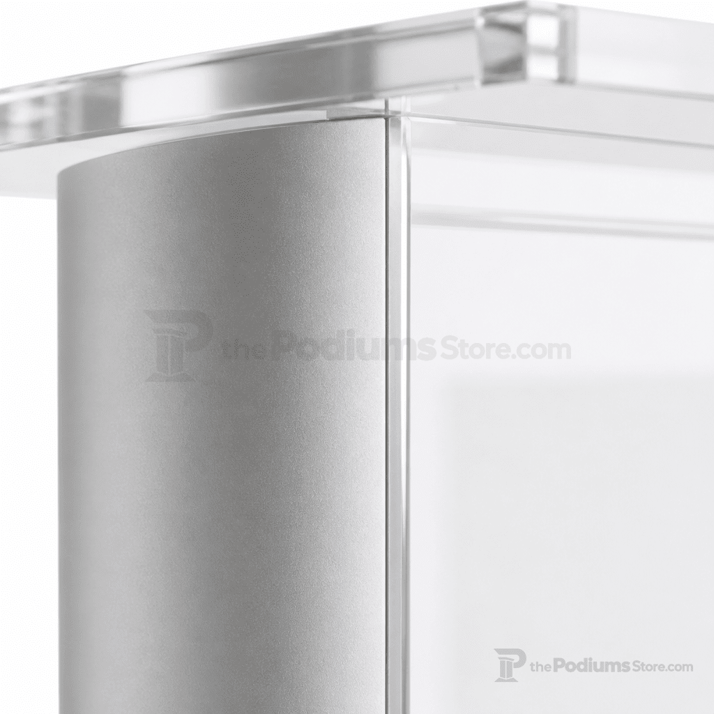 AlumAcrylic Acrylic & Aluminum Podium (PS-SN3080) Acrylic & Aluminum Podium LECTALAC Clear Acrylic w/Silver Aluminum Sides - thePodiumsStore