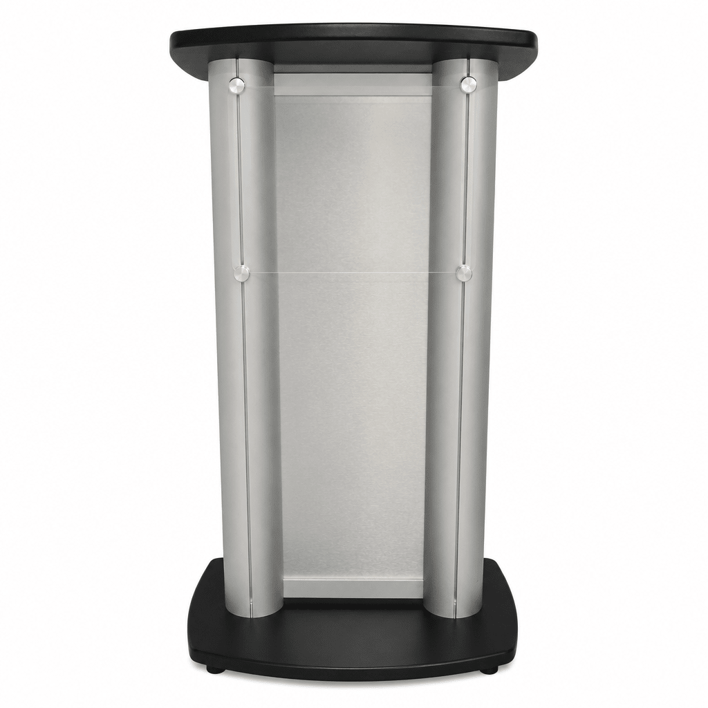 Aluminum Lectern — Contemporary (PS-CS1) Aluminum Lectern 1ALCS1 No Logo Anti-Glare Acrylic - thePodiumsStore