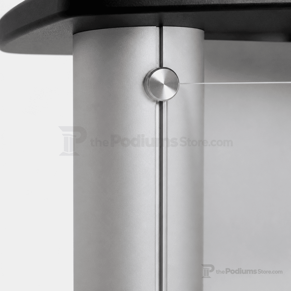 Aluminum Lectern — Contemporary (PS-CS1) Aluminum Lectern 1ALCS1 No Logo Anti-Glare Acrylic - thePodiumsStore