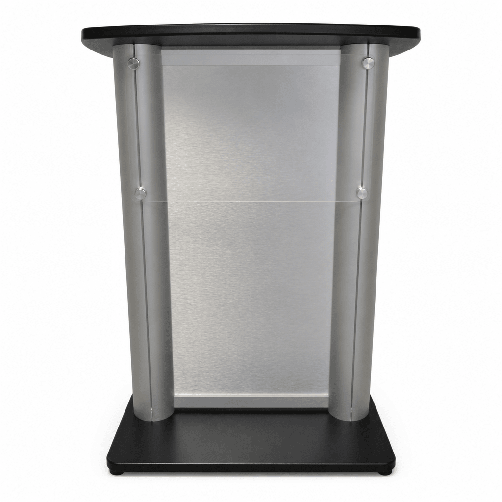 Aluminum Lectern — Contemporary (PS-CS2) Aluminum Lectern 1ALCS2 No Logo Anti-Glare Acrylic - thePodiumsStore