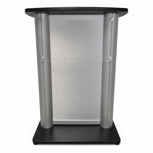 Aluminum Lectern — Contemporary (PS-CS2) Aluminum Lectern 1ALCS2 No Logo Anti-Glare Acrylic - thePodiumsStore
