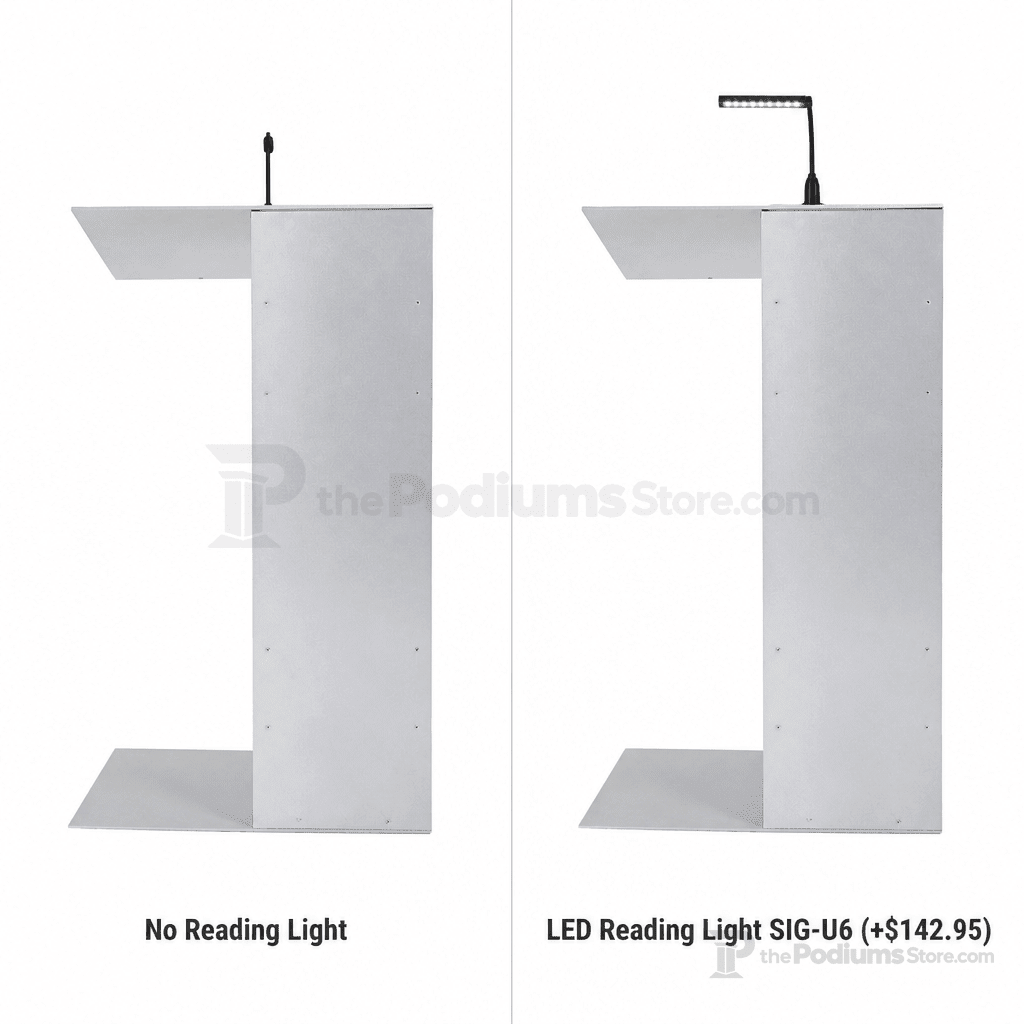 Aluminum Lectern — Contemporary (PS-K-1) Aluminum Lectern K1-V22 No Reading Light - thePodiumsStore