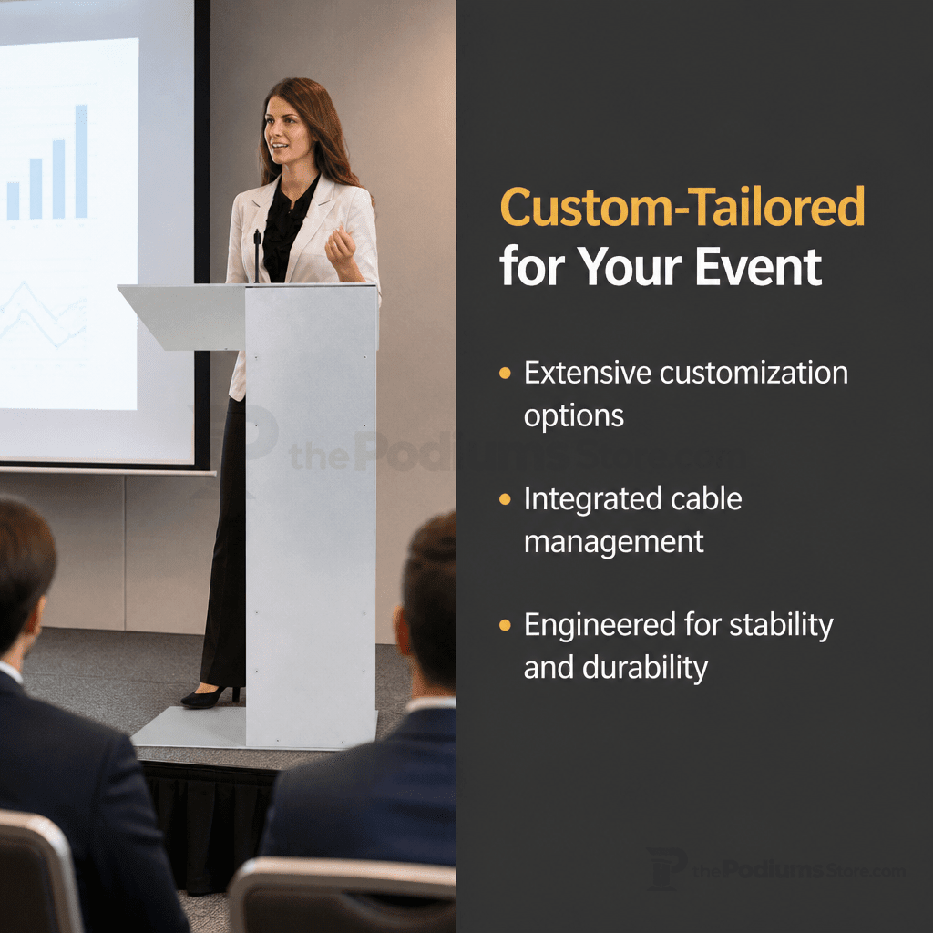 Aluminum Lectern — Contemporary (PS-K-1) Aluminum Lectern K1-V22 No Reading Light - thePodiumsStore
