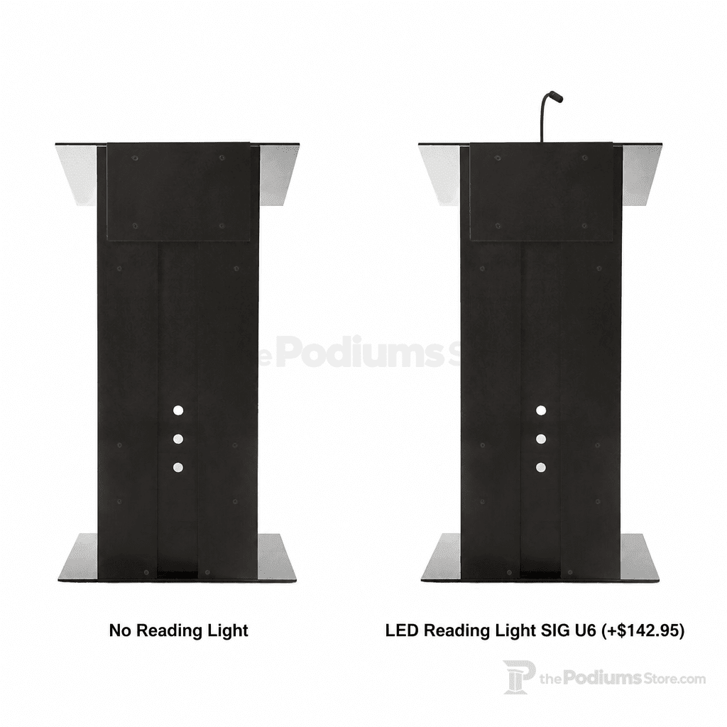 Aluminum Lectern — Contemporary (PS-K-3) Aluminum Lectern K3-V22 No Reading Light - thePodiumsStore