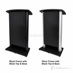Aluminum Lectern with LCD Digital Display (PS-CS2) LCD Display Lectern 1AL-DIG-CS2-D Black Frame with Black Top & Base - thePodiumsStore