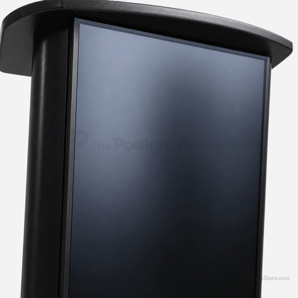 Aluminum Lectern with LCD Digital Display (PS-CS2) LCD Display Lectern 1AL-DIG-CS2-D Black Frame with Black Top & Base - thePodiumsStore