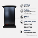 Aluminum Lectern with LCD Digital Display (PS-CS2) LCD Display Lectern 1AL-DIG-CS2-D Black Frame with Black Top & Base - thePodiumsStore