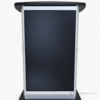 Aluminum Lectern with LCD Digital Display (PS-H2W) LCD Display Lectern 1AL-DIG-H2W Silver Frame with Black Top & Base No Goose-Neck Microphone Holder - thePodiumsStore