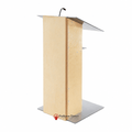 Aluminum & Wood Lectern — Contemporary (PS-K-2) Aluminum Lectern K2N-V22 No Reading Light All Natural - thePodiumsStore
