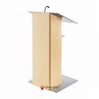 Aluminum & Wood Lectern — Contemporary (PS-K-2) Aluminum Lectern K2N-V22 No Reading Light All Natural - thePodiumsStore