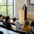 Aluminum & Wood Lectern — Contemporary (PS-K-2) Aluminum Lectern K2N-V22 No Reading Light All Natural - thePodiumsStore