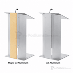 Aluminum & Wood Lectern — Contemporary (PS-K-6) Aluminum Lectern K6-V22 Maple w/Aluminum No Reading Light No Holder - thePodiumsStore