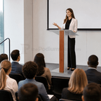 Aluminum & Wood Lectern — Contemporary (PS-Y-5) Aluminum Lectern Y5T4-V22 No Dust Cover No Dolly Unfinished - thePodiumsStore