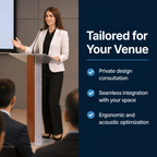 Aluminum & Wood Lectern — Contemporary (PS-Y-5) Aluminum Lectern Y5T4-V22 No Dust Cover No Dolly Unfinished - thePodiumsStore