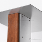 Aluminum & Wood Lectern — Contemporary (PS-Y-5) Aluminum Lectern Y5T4-V22 No Dust Cover No Dolly Unfinished - thePodiumsStore