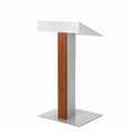 Aluminum & Wood Lectern — Contemporary (PS-Y-55) Aluminum Lectern Y55T4-V22 No Dust Cover No Dolly Unfinished - thePodiumsStore